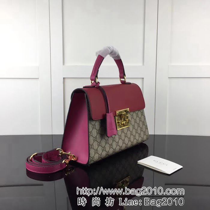 GUCCI古馳原單 新款專櫃品質原單皮質453188 啡大紅梅紅手提單肩斜挎包 HY1024